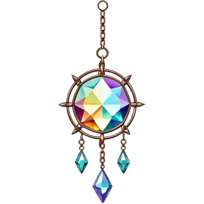 Hanging chained sun-catcher with crystal gemstones  emoji