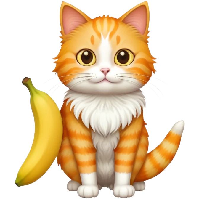 Cat with big banana emoji