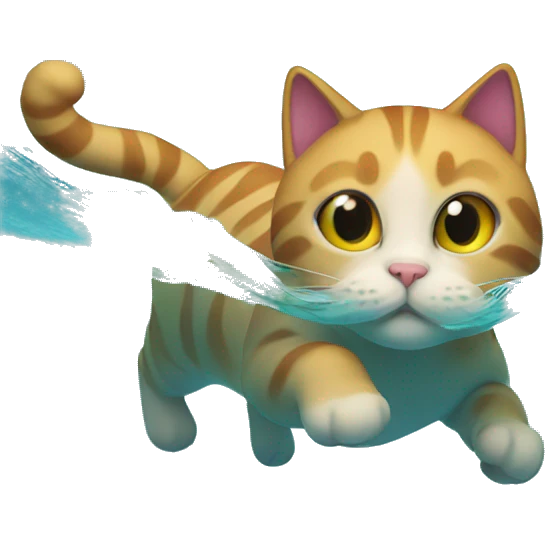 Cat swimming in the island  emoji