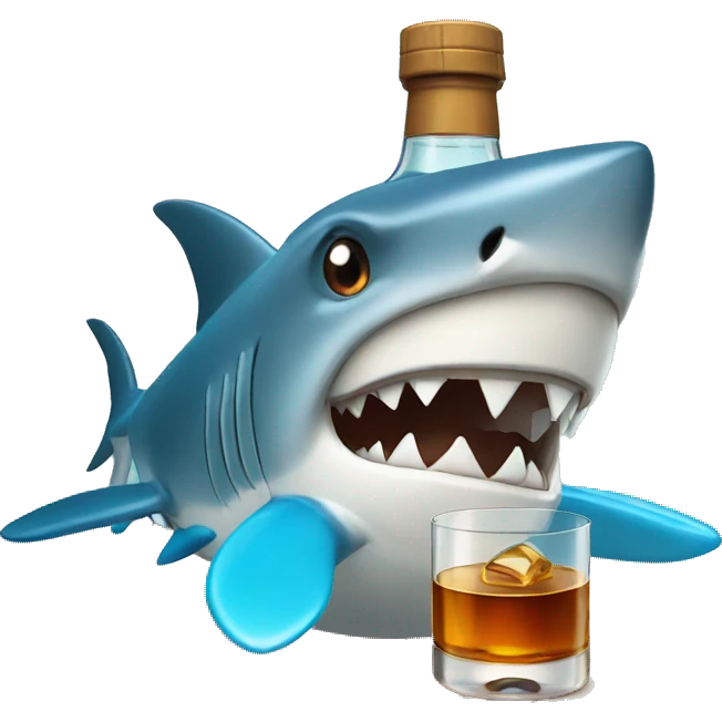 Shark with whiskey  emoji