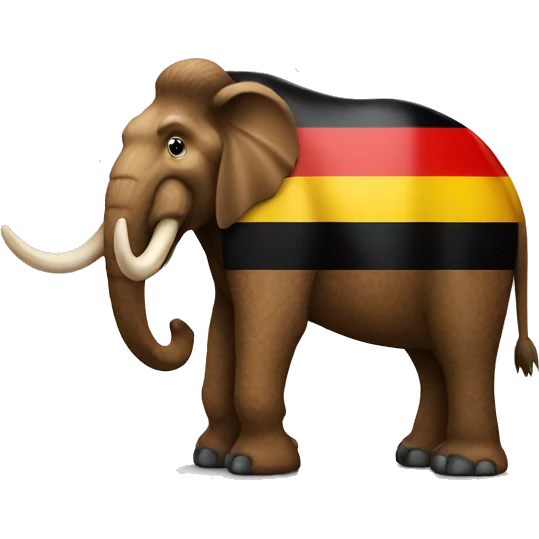 german mammoth with a German flag in his hand emoji
