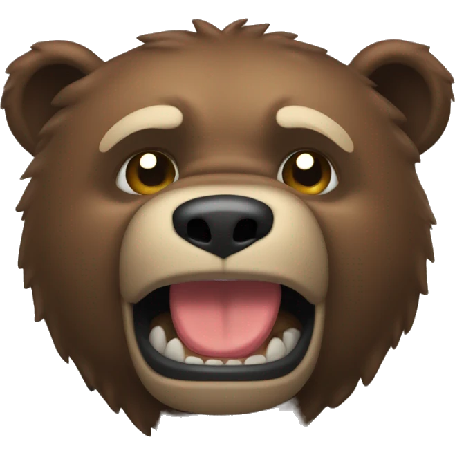 Urso musculoso comendo verdura emoji