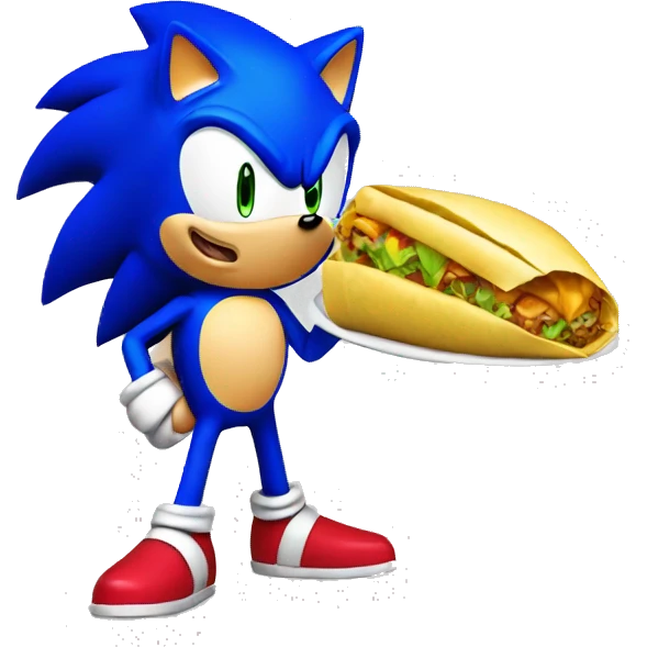 Sonic con un tamal emoji