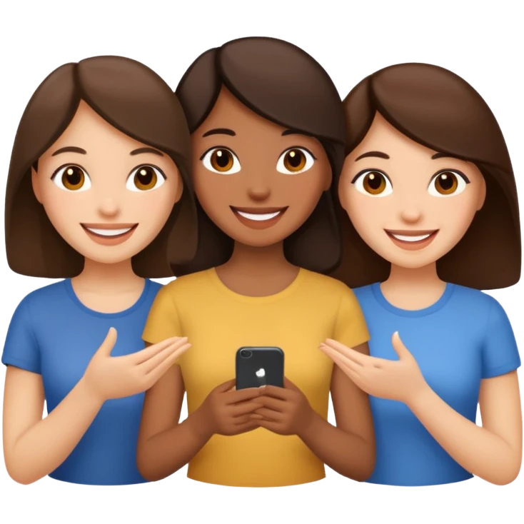 Throuple brunettes emoji