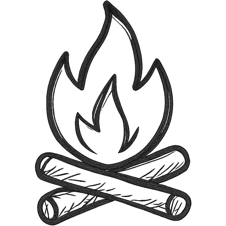 hand drawn fire with sketchy lines emoji