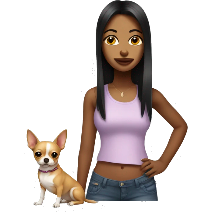 baddie girl with chihuahua  emoji
