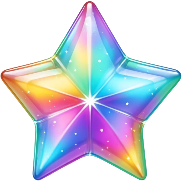 vibrant holographic rainbow y2k aesthetic hollow glass star bubble  emoji