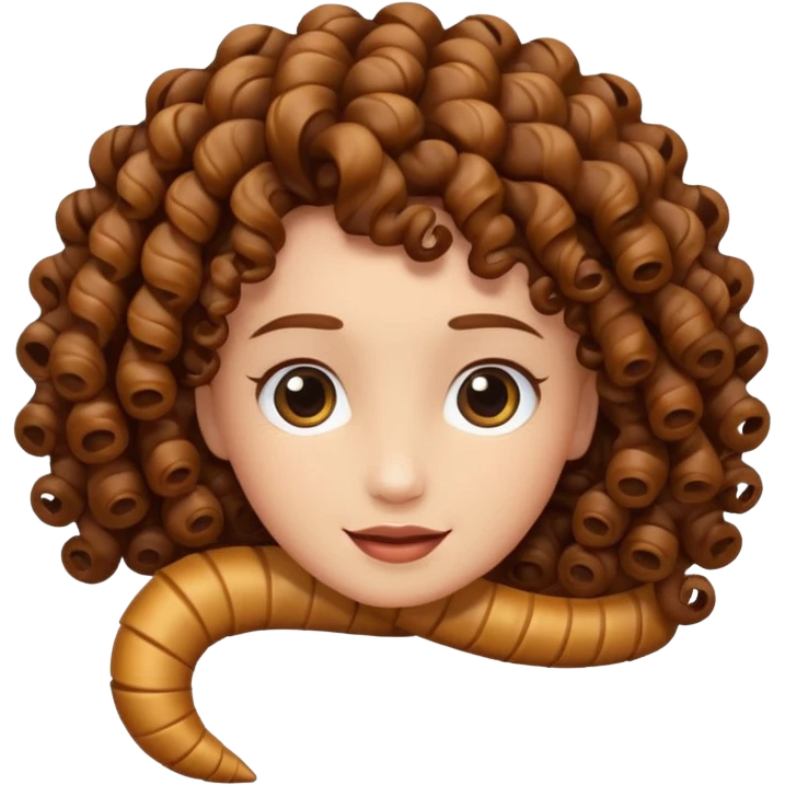 curly hair strand shaped like a spiral emoji