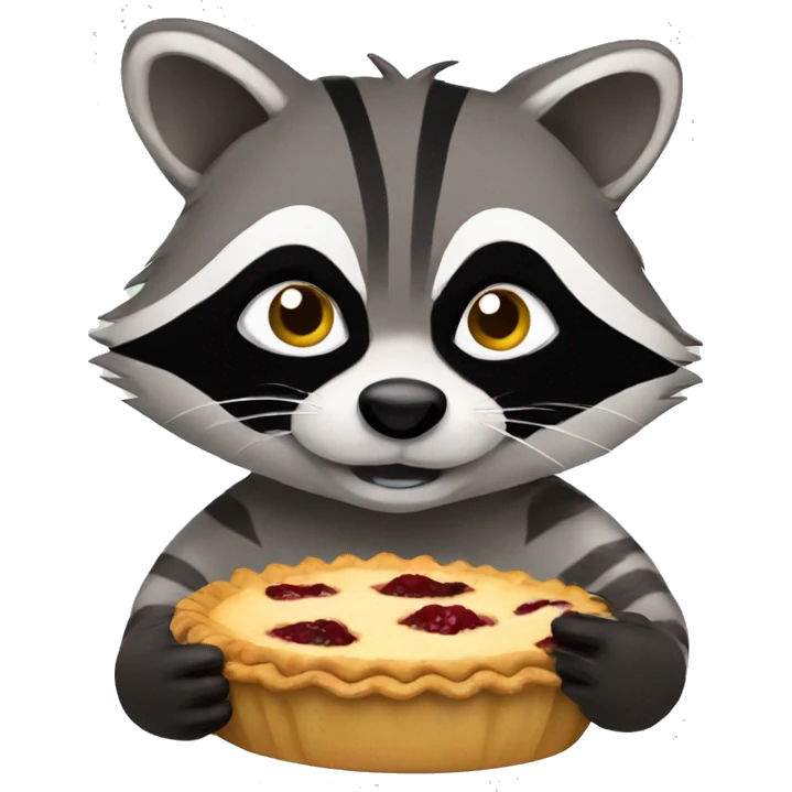 Raccoon eating pie emoji