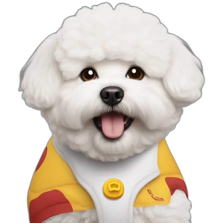 Bichon mangeant un McDo emoji
