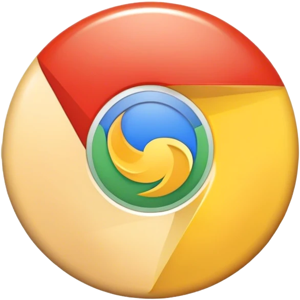 Generate a google chrome icon whit a soft transparent beige color and gold outline emoji