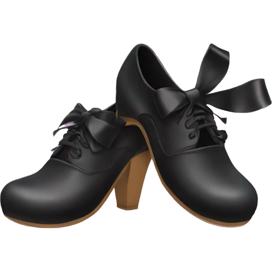 Black shoes with coquette bow ontop emoji