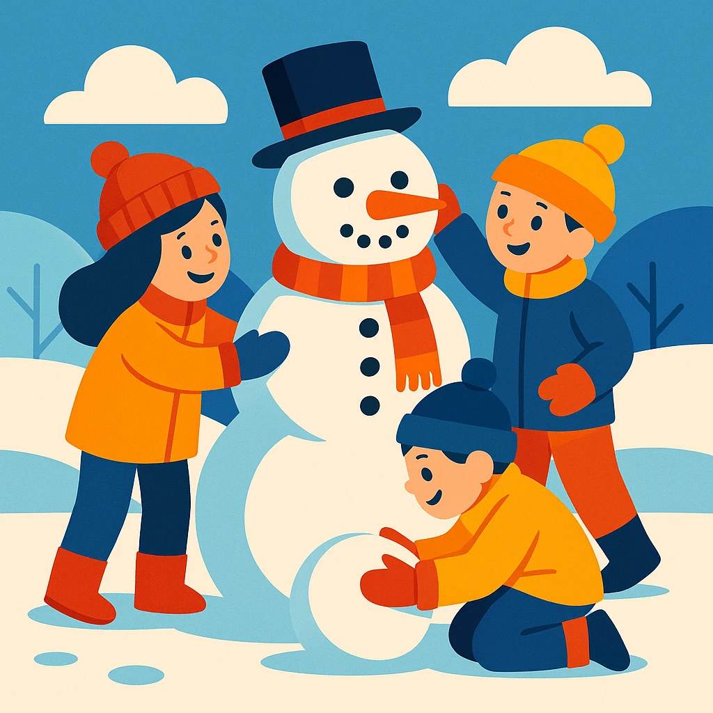 people making a snowman emoji