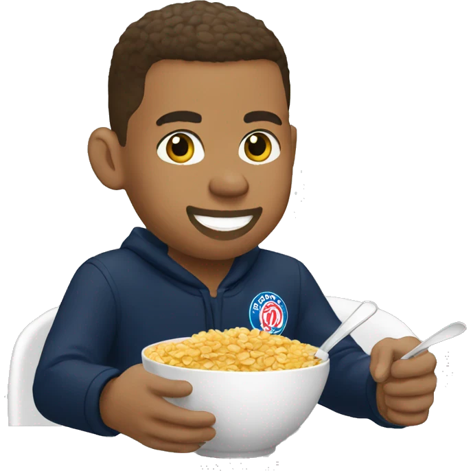 Mbappé eating cereals emoji