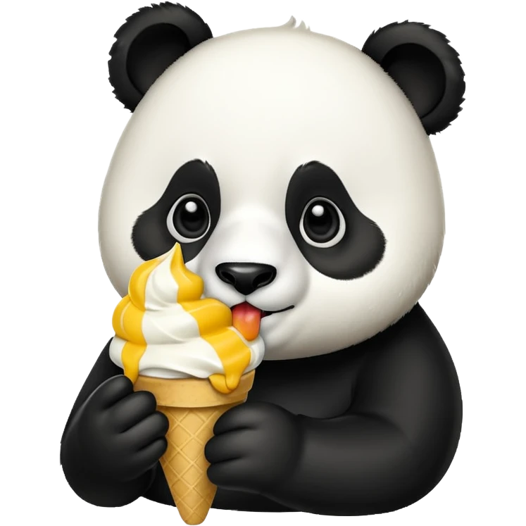 Panda eating mango icecream emoji