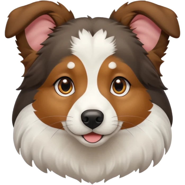 собака породи ауссі триколор з передніми білими  без білої смужки на голові  emoji