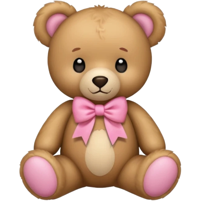 A teddy bear with a pink bow emoji