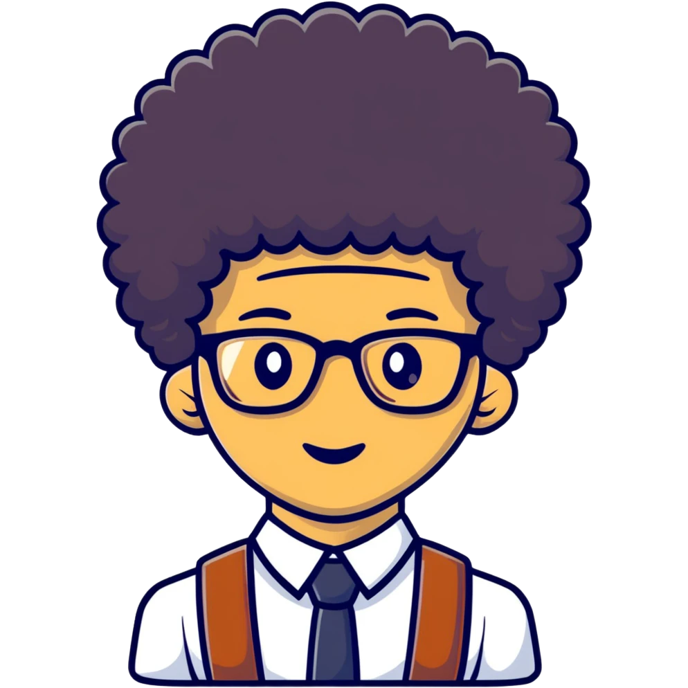 light skin nerd with afro emoji