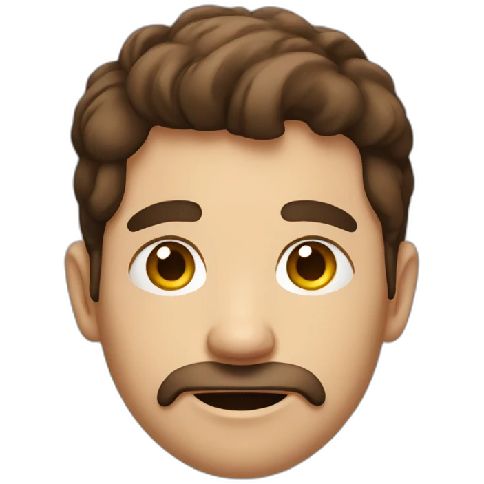 Brown haired Man with corona virus emoji