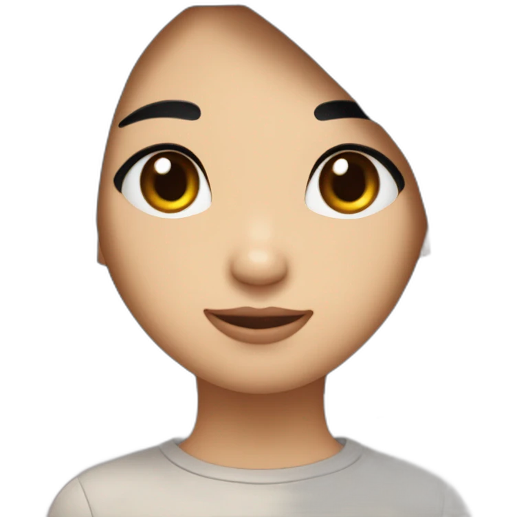 American born Taiwaness with a black hair and eyes like cat and a mole beside eyebrow emoji