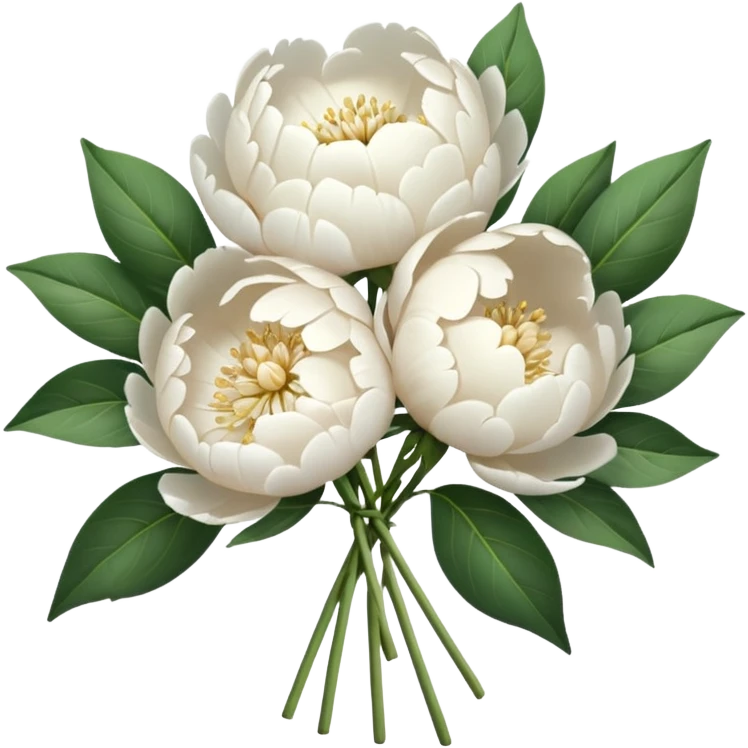 White peonies bouquet  emoji