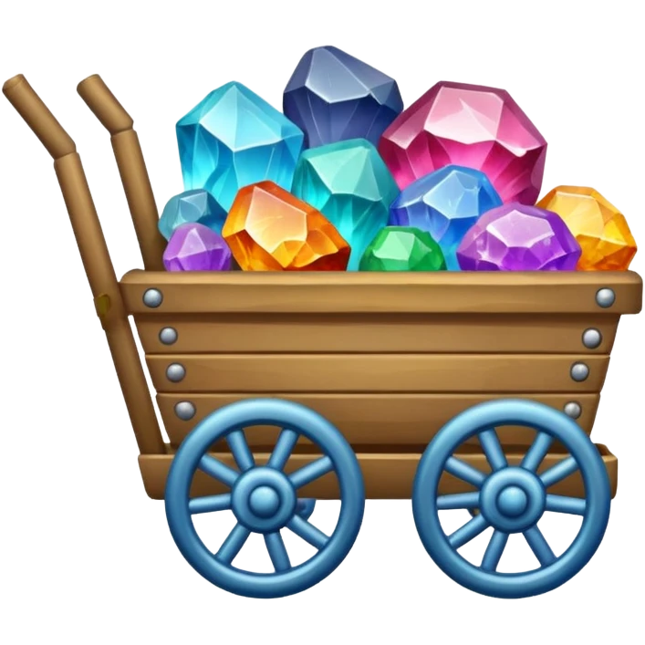 Mine Cart Filled With Colorful Minerals emoji
