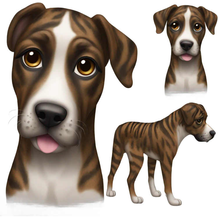 Mountain cur dark brindle tiger stripes emoji