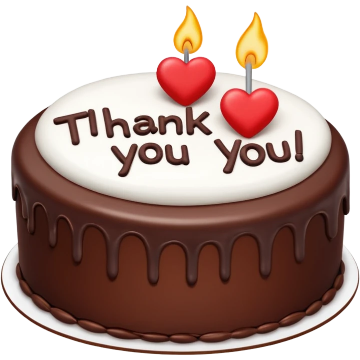 thank you written in frosting on a cake emoji