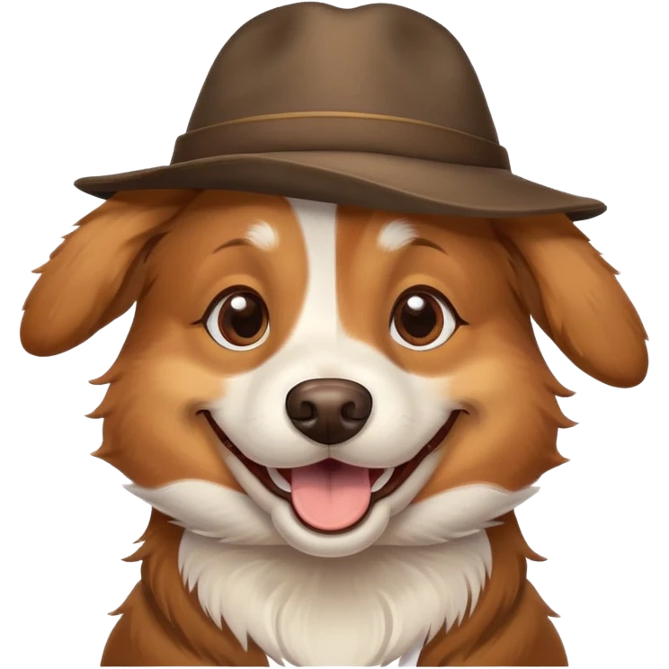 Happy dog with a hat emoji