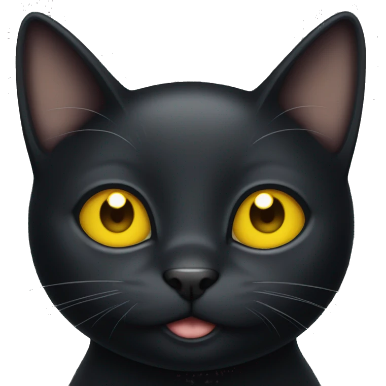 Black cat With yellow eyes Smiling emoji