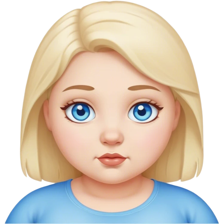 Blanca ojos azules y gordita emoji