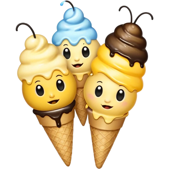 bees with ice cream emoji
