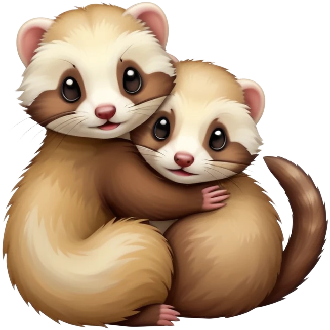 Ferret hugging a ferrets  emoji
