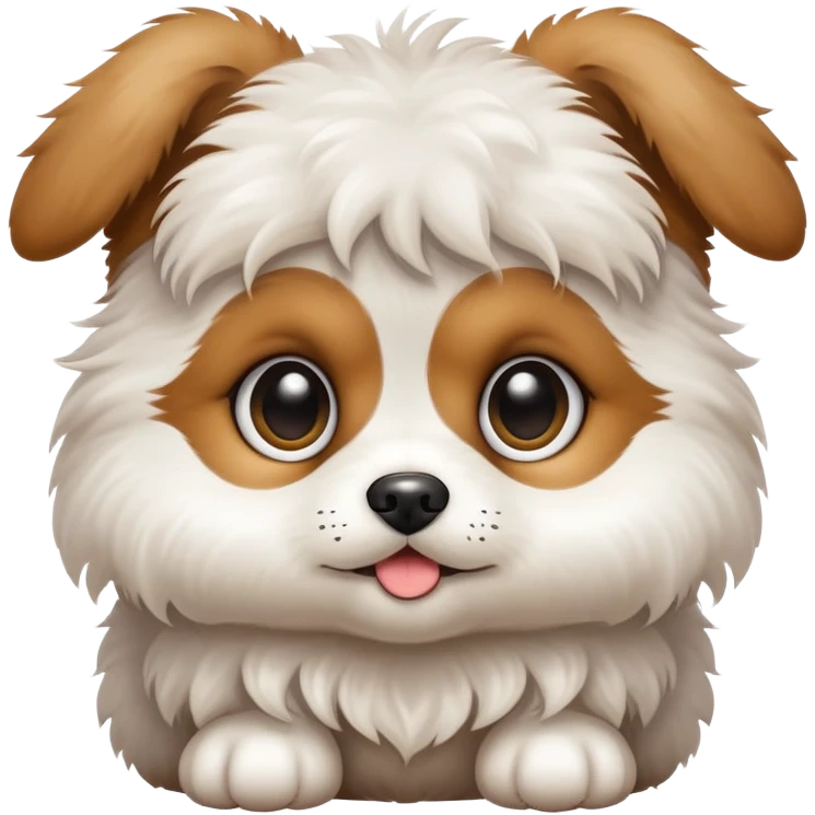 A very small puppy with a ton of eyes emoji