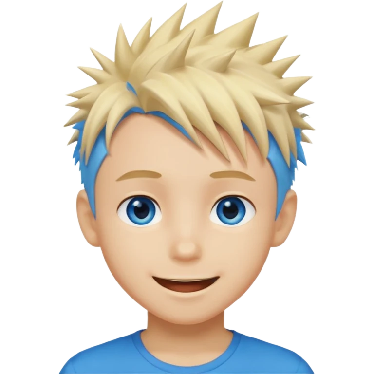 Naruto Anime style happy boy head emoji