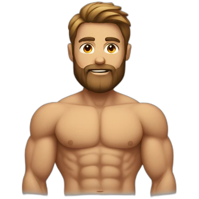 Man with a beard and muscles emoji