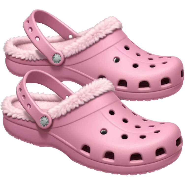 crocks with fur liningin pastel pink color emoji
