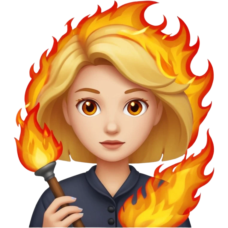 A lady using fire emoji