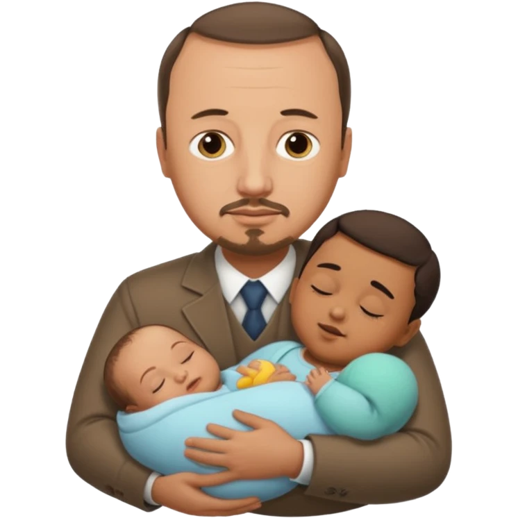 Rafael Benitez in his arms sleeping baby emoji