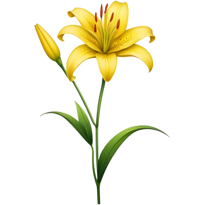 single Yellow Lily, straight stem emoji