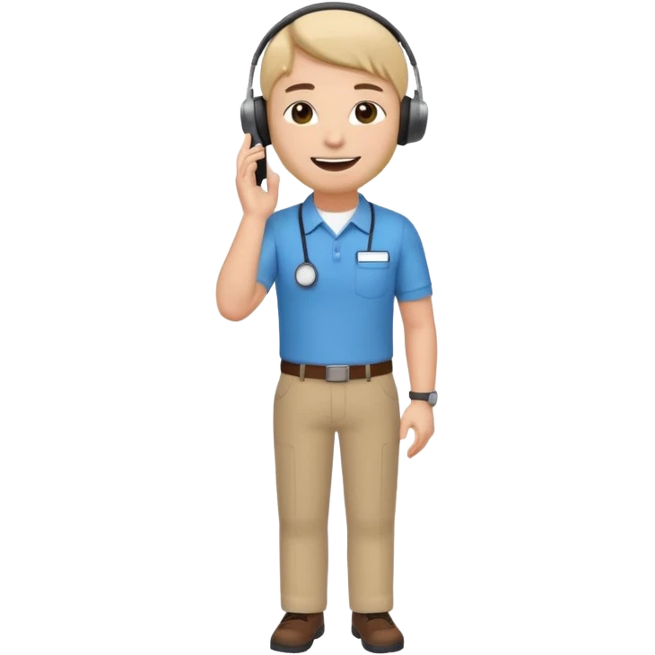 A 3D full body MNC Employee bitmoji talking on mobile with someone emoji