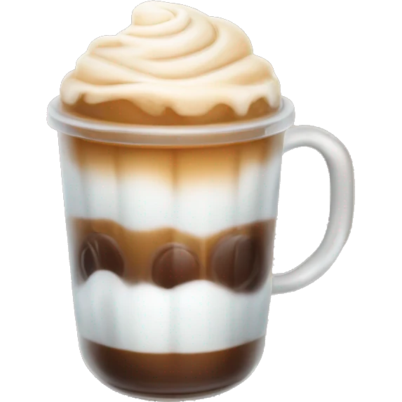 Iced coffee with cold foam emoji