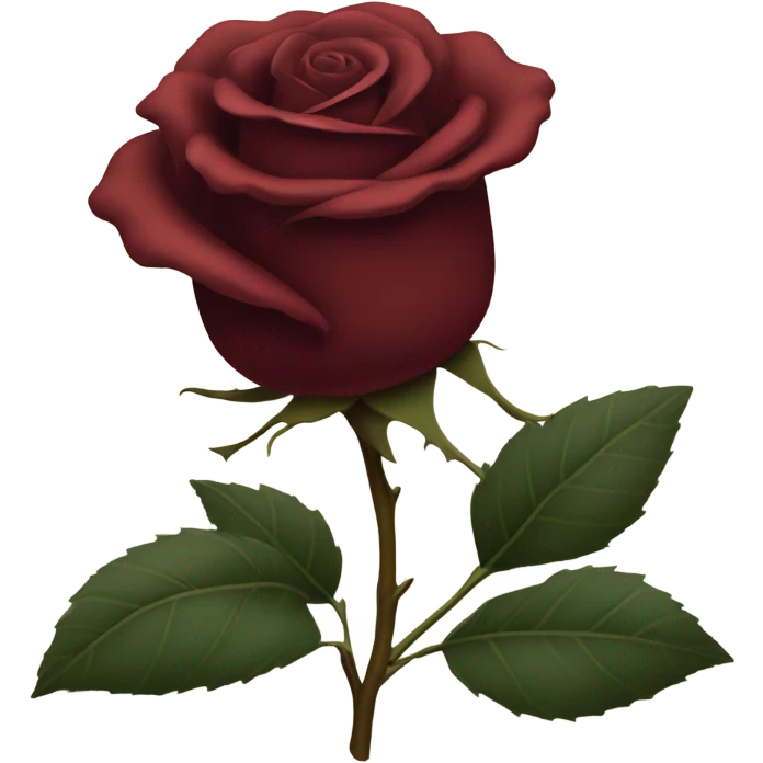 Vintage dark red rose emoji