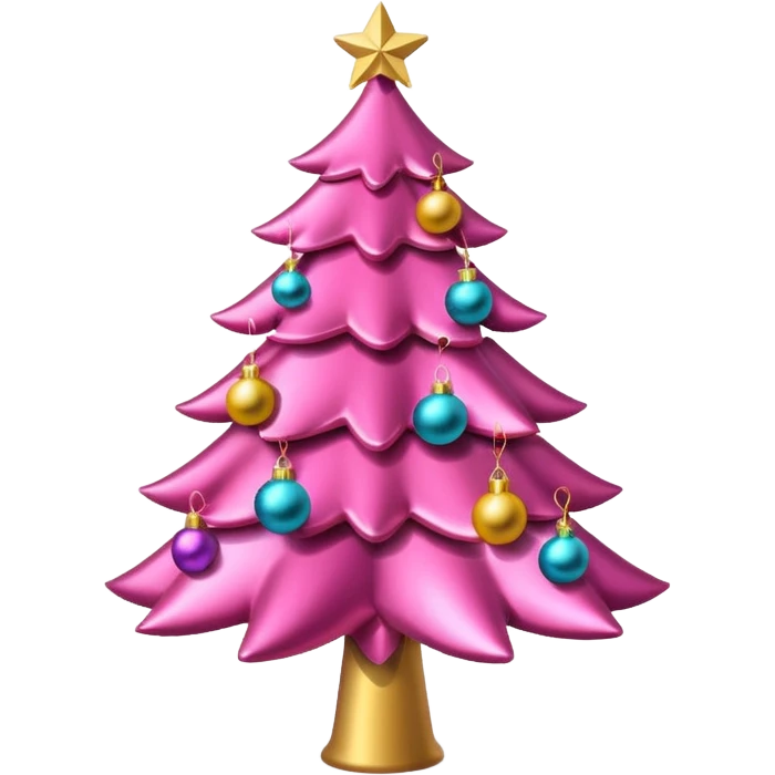 Pink Christmas tree emoji
