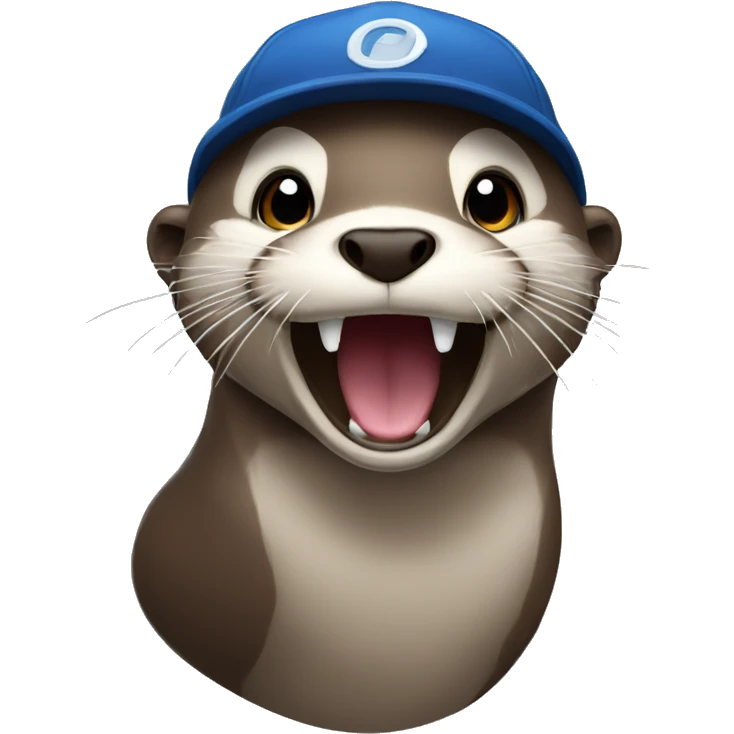 otter with cap screaming emoji