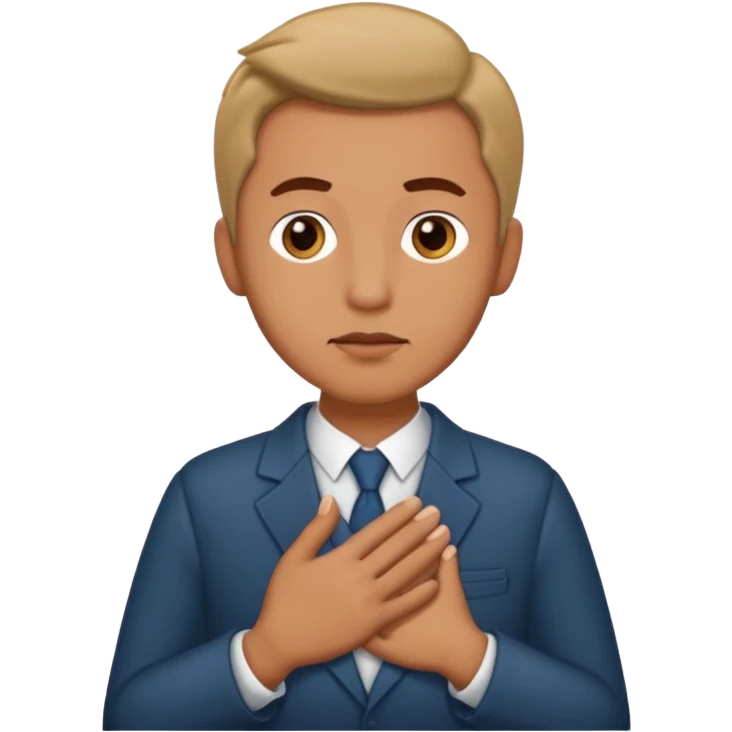 ایسا تصویر بناو جس میں ارتعرل کا عثمان جیسا بندہ دل پر ہاتھ رکھے ہوئے تابعداری کے حالت میں نظر ائے۔ emoji