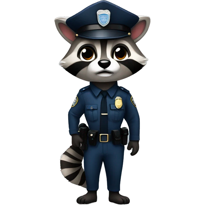 racoon full body cop emoji