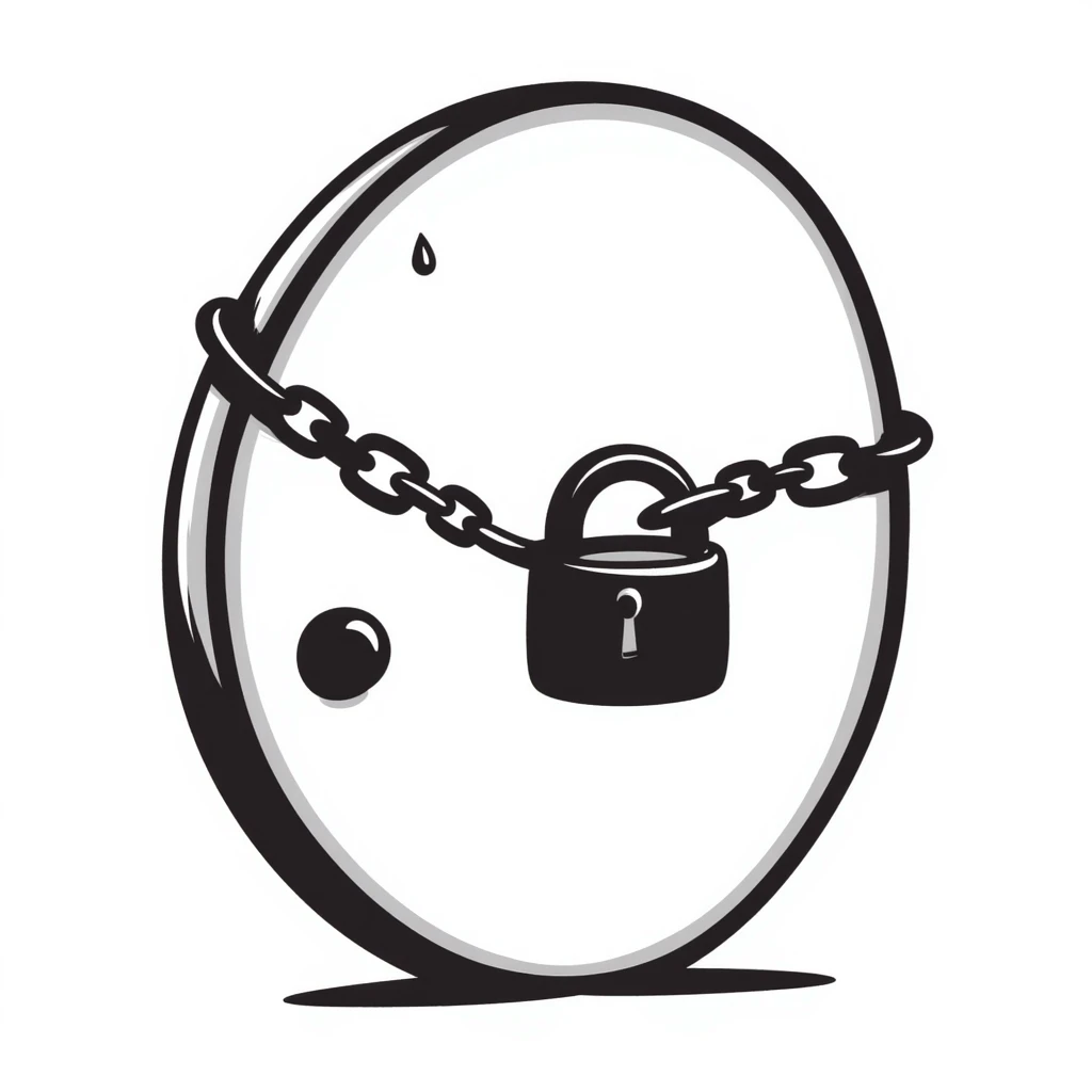 A chain lock wrapped around a circular door, securing it shut emoji