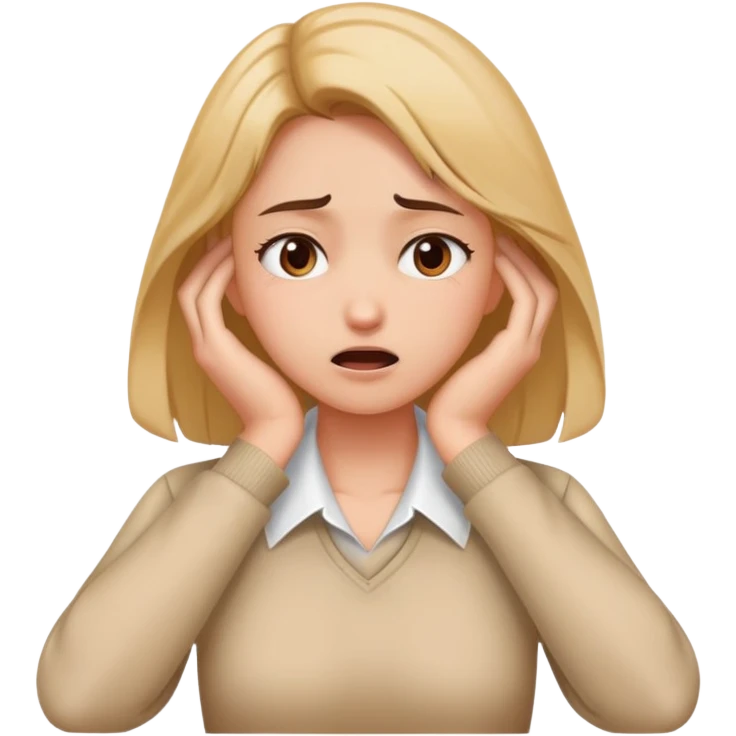 Girl With hands on neck stressed  emoji