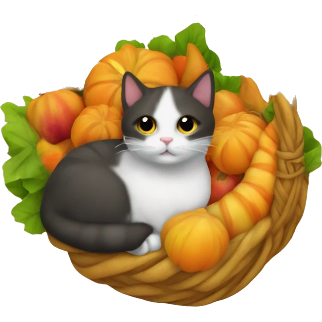 cat in a cornucopia emoji
